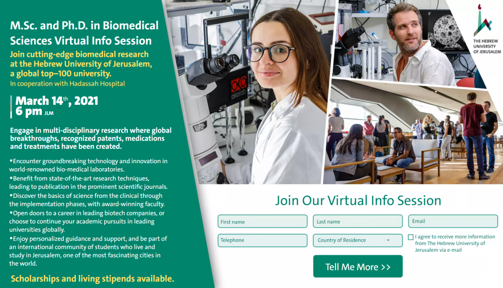 M.Sc. and Ph.D. in Biomedical ​Sciences Virtual Info Session